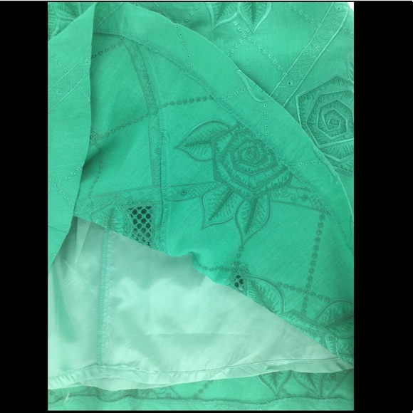 JSong Collection Size 8 Linen Green Maxi Skirt - Picture 3 of 5